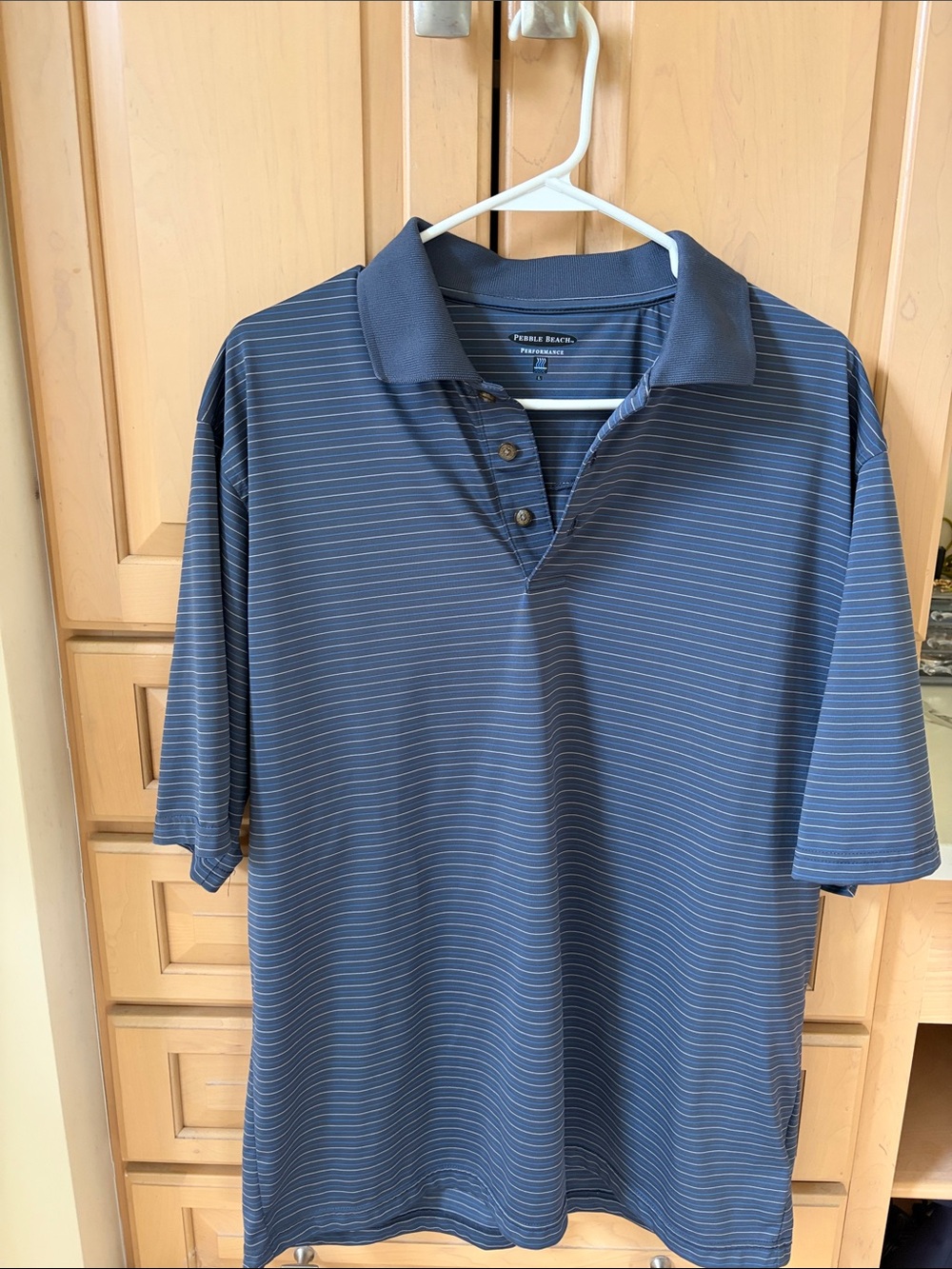 Pebble Beach Men's Blue Striped Polo Shirt